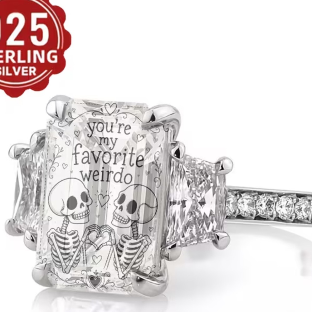 Soon NEW 9/20 ! Sterling Silver 'You're My Favorite Weirdo' Skeleton ring